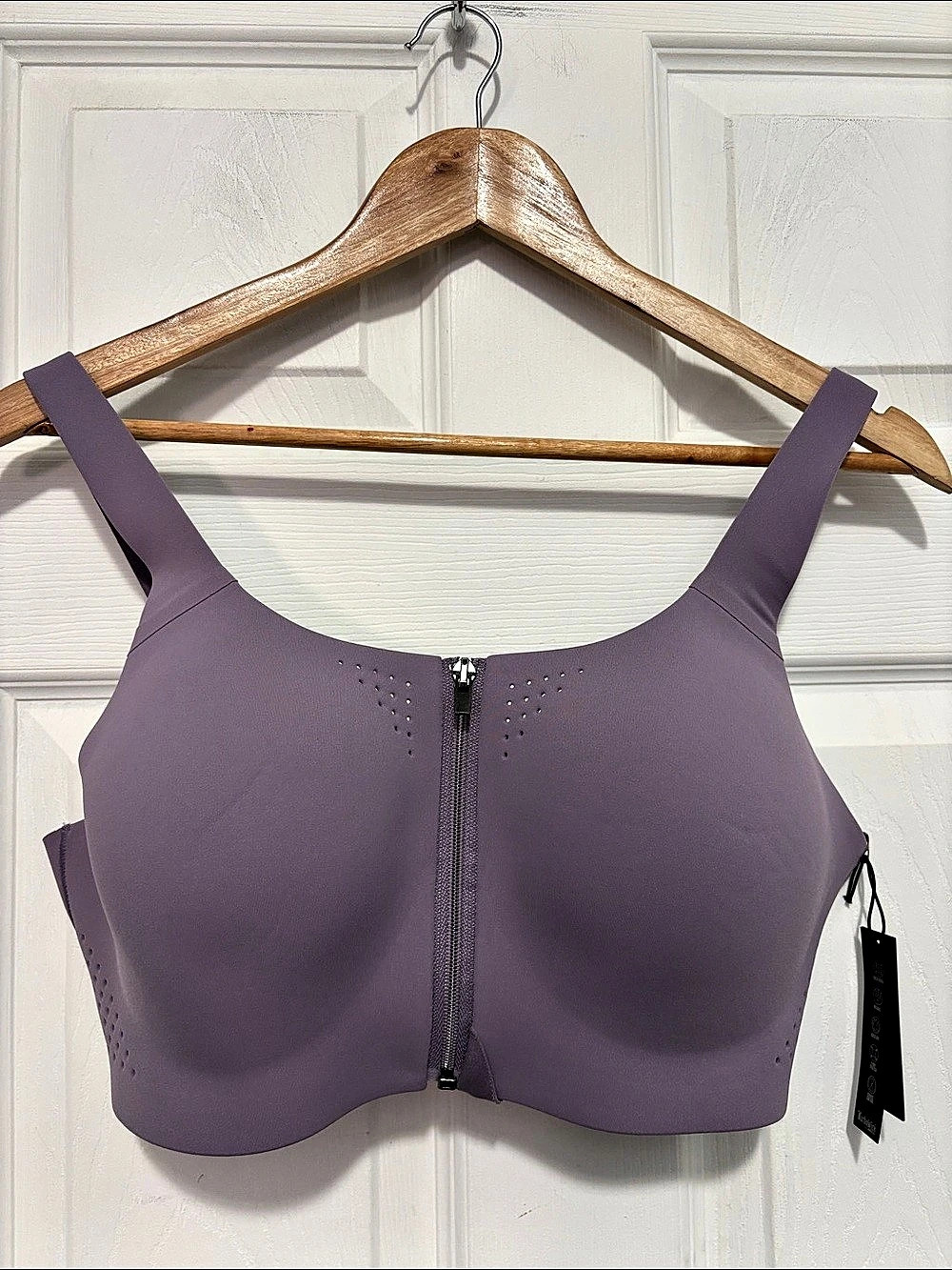 NWT Victoria's Secret VSX Featherweight Max Front-Close Sports Bra Purple 38C